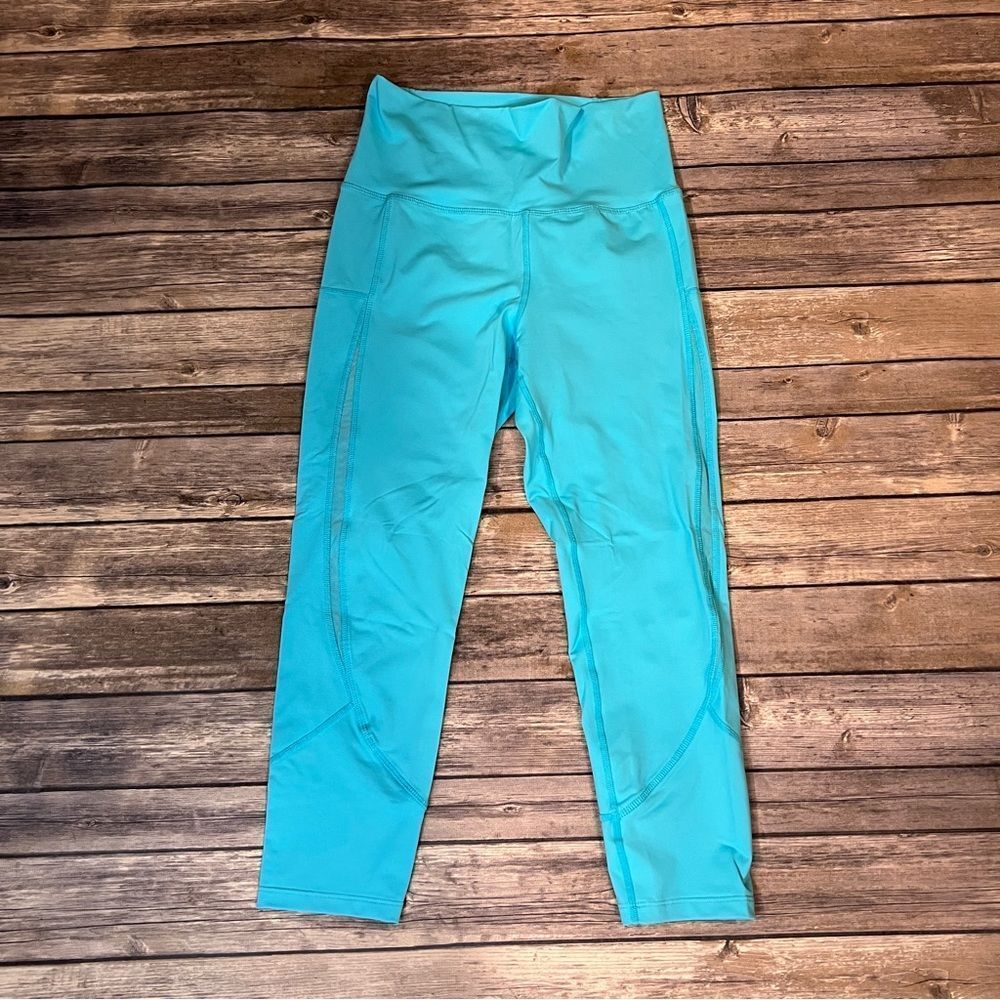 Zyia Active - Leggings in gorgeous teal, mesh details - size 2